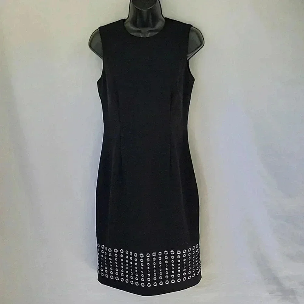 Calvin Klein Sleeveless Sheath Dress W/ Grommet Hem Size 2